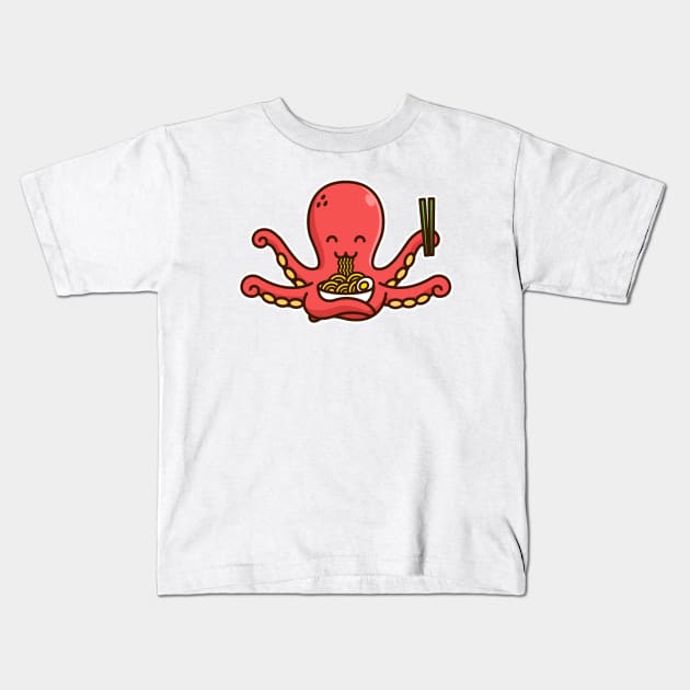 Octo Ramen Kids T-Shirt by rudypagnel